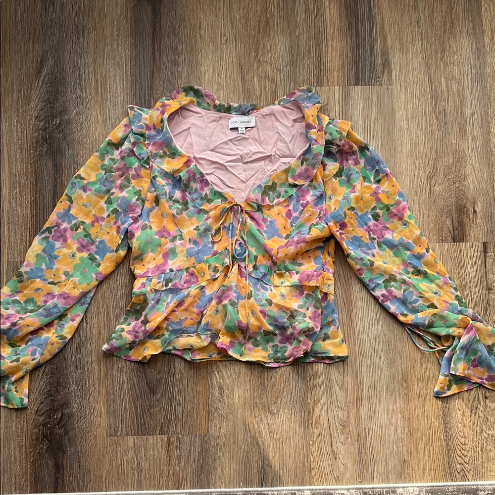Lost + Wander Multicolor Floral Blouse